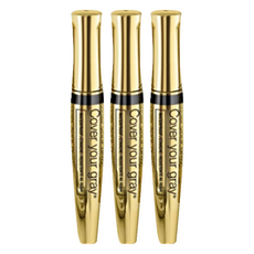 用睫毛膏覆蓋你的灰色防水刷, 黑色, 3個