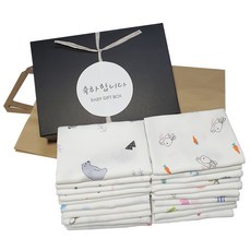 슈베베 임신 출산 선물세트 똑딱이 가제손수건 20p + 쇼핑백 + 선물박스