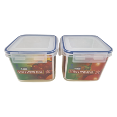 皇家 方型保鮮盒, 2 個容器 + 2 個蓋子, 1組