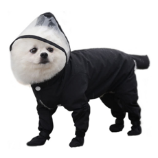 興祿服裝 狗狗連帽雨衣, 黑色, 1件
