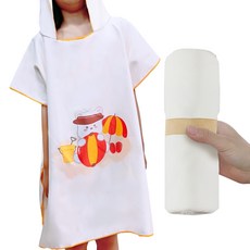 HANEE 兒童用速乾連帽沙灘巾 70 x 70 cm, 1個, 象牙白