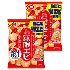 MUGEN EBI 無限蝦米果, 日本產米果, 五島灘鹽使用, 酥脆口感, 73g, 2包