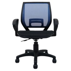 台灣製 U43 透氣辦公椅 方背多色網椅 扶手款 輕巧舒適, 藍色, 46x48x88-98cm