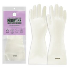 부워크 튼튼한 니트릴 고무장갑, 화이트, 대(L), 1개