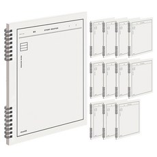 MUNID 8mm橫線筆記本, 白色, 12個
