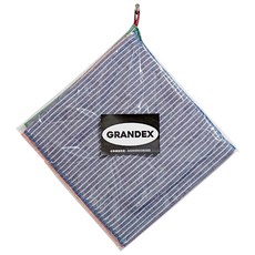 Grandex 條紋廚房掛環毛巾3件組, 綠色, 紅色, 藍色, 1套