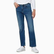 Calvin Klein 男士直筒中藍色牛仔褲 J320349