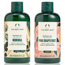 더바디샵 샤워젤 핑크 그레이프후룻 250ml + 모링가 250ml, 1개