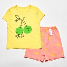 Uni FRIend 童款甜蜜櫻桃圖案5分袖T恤短褲組