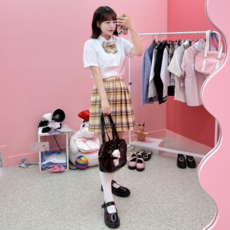 CANTAUNIVERSE 女款格紋水手服套裝