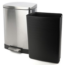 Giftcan 緩衝不鏽鋼方形垃圾桶 12L, 1個, 單一顏色