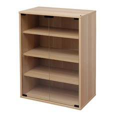 아이리스 플랩랙 4단 수납장 유리 도어 CGK-6035, 내츄럴