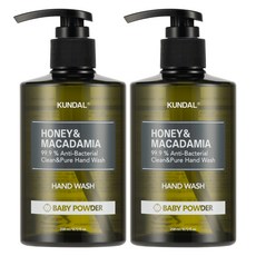 KUNDAL 昆黛爾 蜂蜜澳洲堅果洗手乳 嬰兒爽身粉香, 258ml, 2瓶