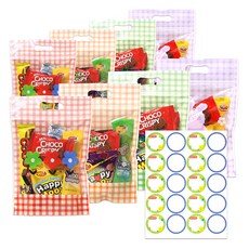 한봄 답례품 간식 구디백 단체선물 과자꾸러미, 8봉 + 라벨스티커, 1세트