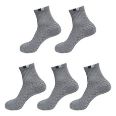 安德黛亞 男士運動氣墊襪 全毛圈雙點短襪, 灰色, 5個