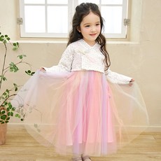 MARI N MORI 女童款彩虹蝴蝶韓服套裝