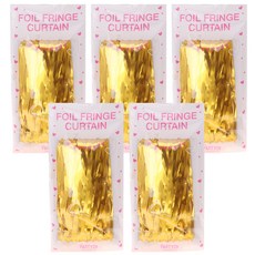 LivingDA 派對專用裝飾銀箔門簾, 金屬金, 5包