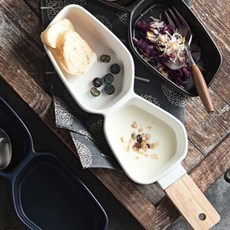 路易與塔佩爾 雙層木柄沙拉碗, 白色, 1個