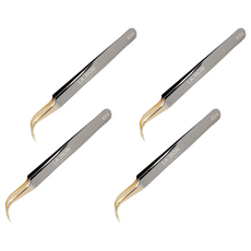 優質睫毛鑷子 E04 彎曲型, 單色, 4個