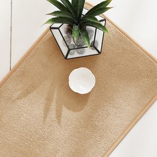 스칸디앤홈 발이편한 크레용 뽀송 욕실발매트 주방매트 미니러그, 카멜베이지