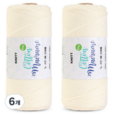 니뜨 뉴 코튼 마크라메실 150g, 6개, 02아이보리