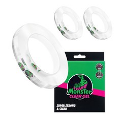 Monster 窄版透明凝膠多用途超強力雙面膠帶 15mm x 3m, 透明, 3個