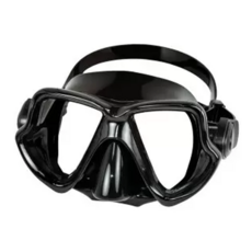 AQUATEC MK-400 雙面鏡矽膠面鏡, 流線型大視角, 日本進口耐衝擊PC塑料外框, 3.2mm高級強化玻璃, 新款快速調整耳蓋, 黑色/透明藍, 16.5cm x 9cm