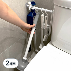 HOMETUDIO. 懸浮式馬桶疏通器 + 清潔刷組, 2套, 白色