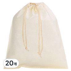 Donna&deco Riley 不織布束口袋 XXXL, 米色, 20個