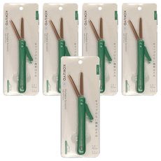 KOKUYO 國譽 ME 攜帶型剪刀, 42mm刀刃, 鈦塗層, 蔥綠, 5支