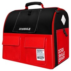 Dogismile 時尚後背包 PLUS 紅黑撞色配色 透氣網布設計, 烈焰魔, 1個