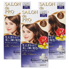 DARIYA 塔莉雅 SALON de PRO 沙龍級白髮專用快速染髮霜, #3 淺棕色, 3個