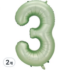 派對狂歡 數字字母氣球 101cm 3, 蘋果綠, 2個