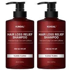 KUNDAL 昆黛爾 咖啡因強健髮根洗髮精 依蘭香, 500ml, 2瓶