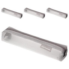 KOHIMO 纖薄款透視網紗鉛筆盒 4W108, 4個, 灰色