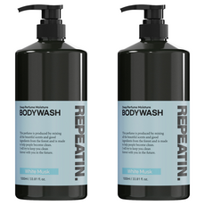 Repeatin 深層香氛保濕泛醇弱酸性沐浴乳 白麝香, 2瓶, 1L