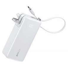 ANKER Fusion 行動電源 10000mAh 30W 三合一自帶線自帶插頭, A1637, 白色