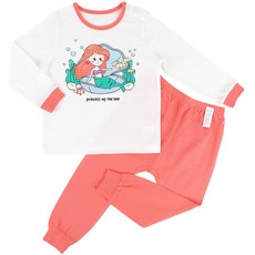 Maykids 女童款美人魚9分袖緹花家居套裝