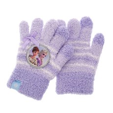迪士尼女童用冰雪奇緣2蝴蝶結條紋五指羽毛紗手套 KGFZG60011