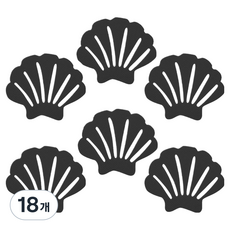 코다치프 미끄럼 방지 욕조 스티커, 검정색, 18개