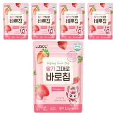 루솔 과일칩 딸기 그대로 바로칩, 12g, 5개