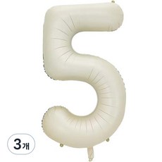 Pang Party 數字字母氣球 101cm 5, 白色, 3個