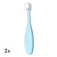 超柔密絨感萬根嬰兒牙刷/寶寶牙刷/學習牙刷 130 x 40 x 20mm 0~3歲, 粉藍色, 1入, 2支