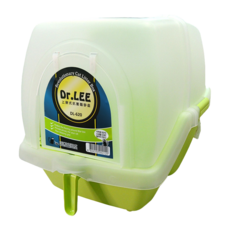 DR.LEE 上掀式抗菌貓砂盆, 單層, 附貓砂鏟, 落砂踏墊設計, 48 x 38 x 44cm, 綠色, 1個