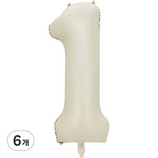 派對數字1字母氣球 101cm, 白色, 6個