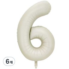 胖派對 數字字母氣球 101cm 6, 白色, 6個