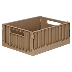 ISE MOUNT 小島嶼山 貨櫃折疊收納盒 無蓋 5L 奶茶棕 1個, 1層