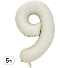 派對樂 數字 字母 氣球 101cm 9, 白色, 5個