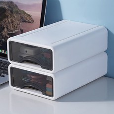 甜蜜商店 多用途食品儲藏室整理桌面收納盒, 2個, 白色