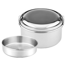 Chieh Pao 潔豹 304不銹鋼康潔圓型便當盒 1150ml, 銀色, 1個